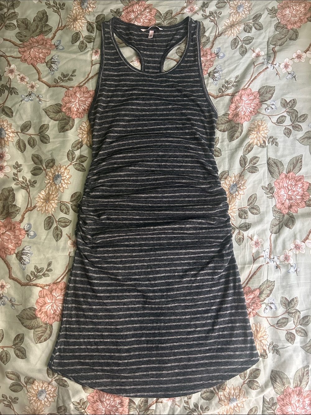 Victoria's Secret Black and Gray Striped Racerback Swim Coverup